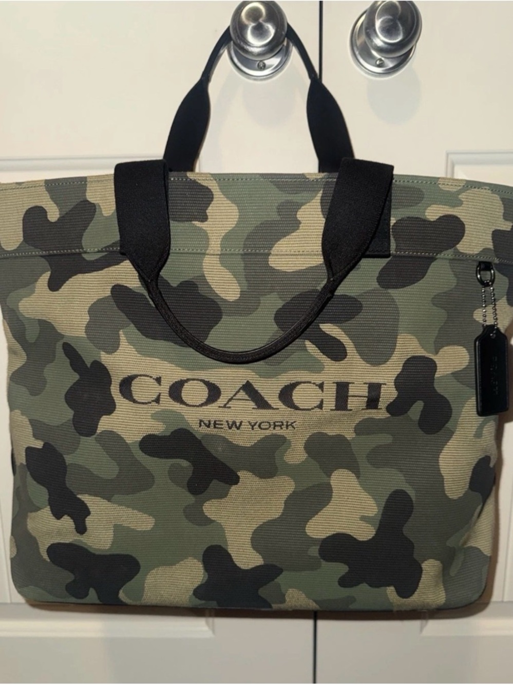 Coach Green Camo Canvas Tote